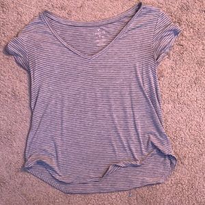GREY AMERICAN EAGLE STRIPED SHIRT - WORN ONCE